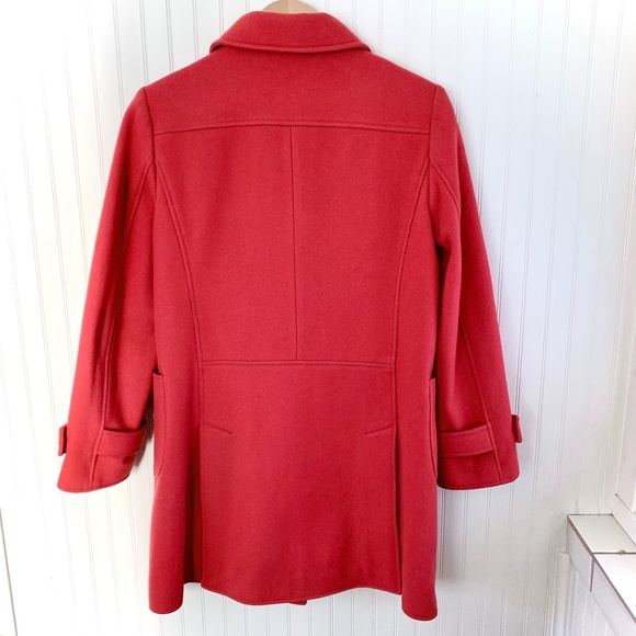 J. Crew Wool Blend Duffel Coat with Wooden Toggles (red/orange) - Picture 2 of 8